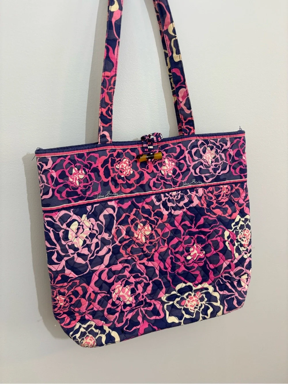 Vera Bradley Katalina Pink Retired Floral Tote Bag Fall 2015 Rare